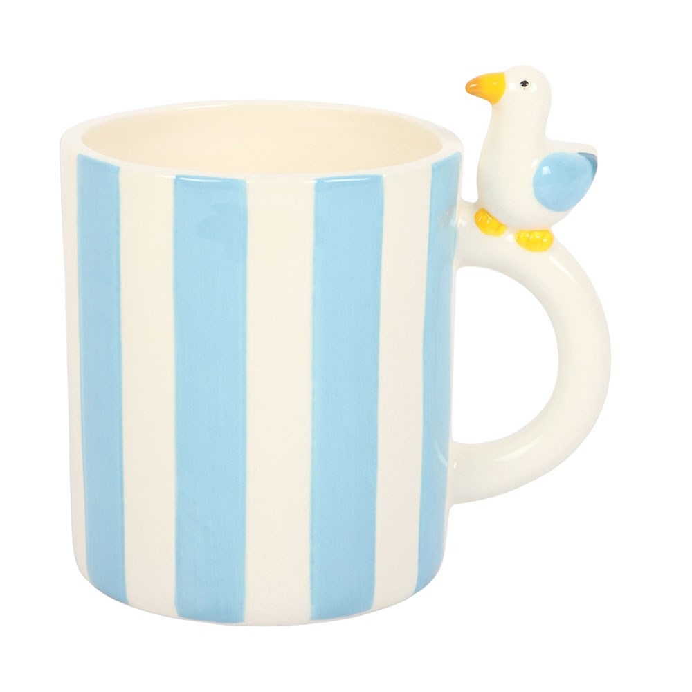 Something Different - Striped Mug with Seagull Mug - Multicolours